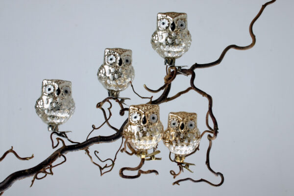Ugle i glas, guld m clip – Bild 3