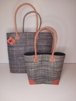 Madam Græskar bast kurvetaske - Grafisk tern