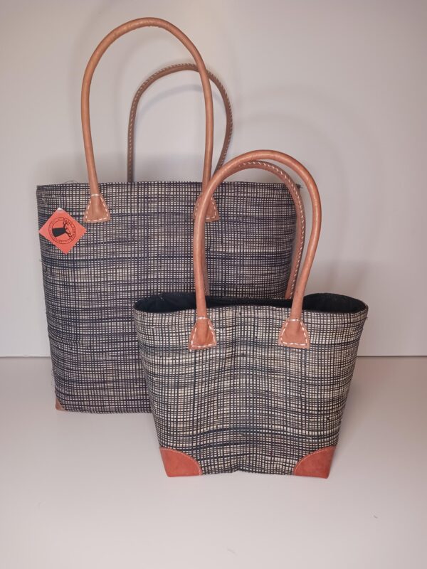 Madam Græskar bast kurvetaske - Grafisk tern – Bild 2