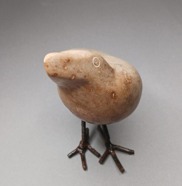 Huset ved Havet stenfugl med stålben, sand - Billede 3