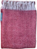 Læsø Uldstue Nataly plaid, diagonal maroon - Billede 3