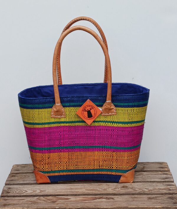 Madam Græskar bast kurvetaske - Strib - Billede 2