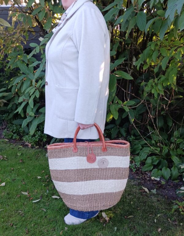 Unité Femme - Basket NO. 4 Nature strib - Billede 7