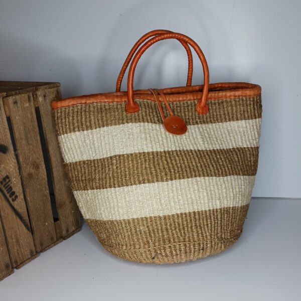 Unité Femme - Basket NO. 4 Nature strib - Billede 3