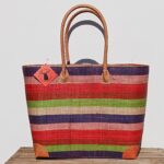 Madam Græskar bast kurvetaske - Multistrib