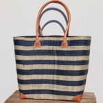 Madam Græskar bast kurvetaske - strib