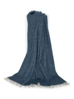 Læsø Uldstue Nataly plaid, diagonal Airforce blue