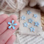 Maskemarkør i metal - Blomst lysblå