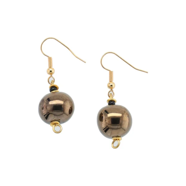 KAZURI ørehænger – Round Antique Gold - Billede 2