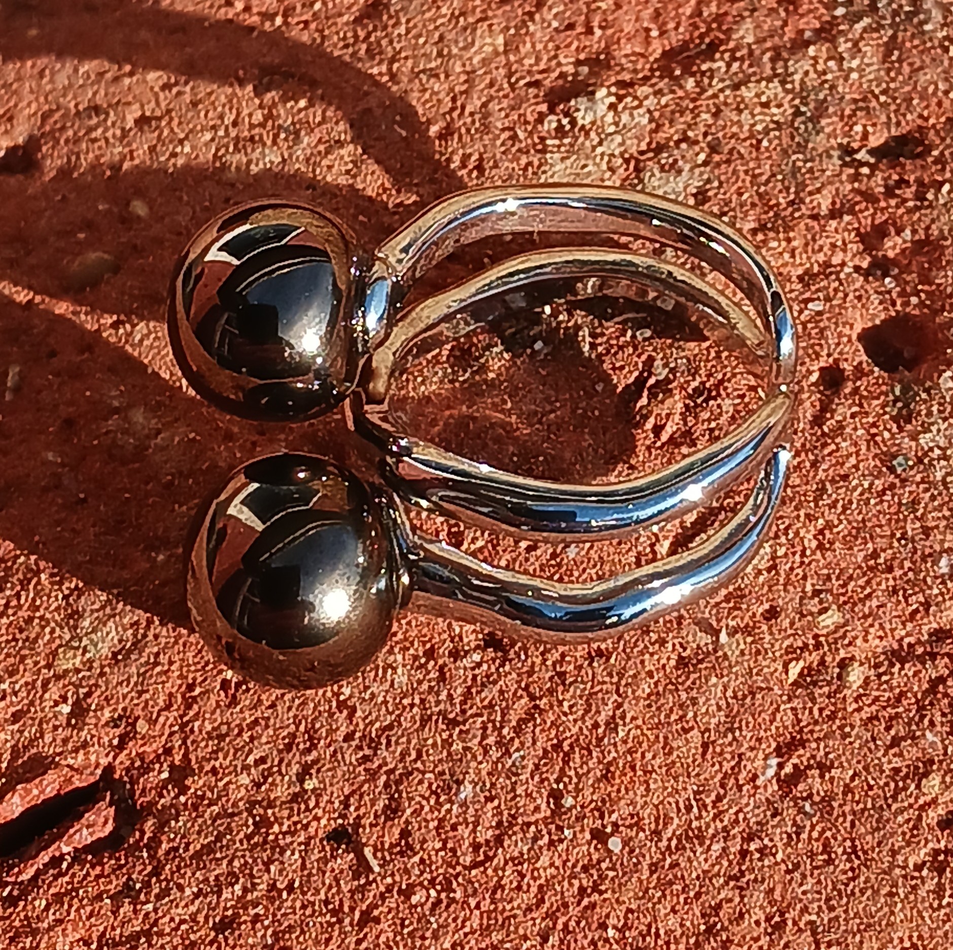 Strikkering antique gold sølv