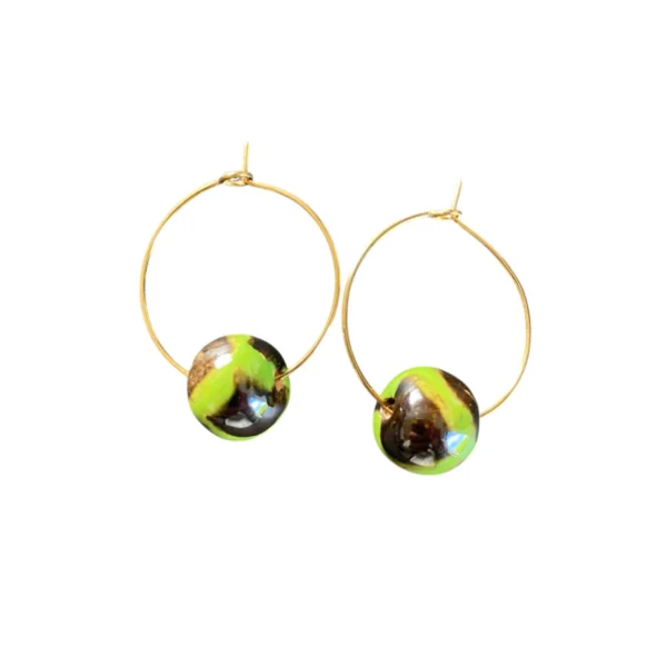 KAZURI Unika ørehænger - Clear green giraf - Billede 2
