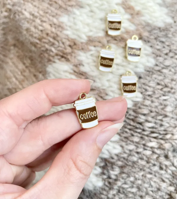 Maskemarkør i metal m. ring- coffee to go – Bild 2
