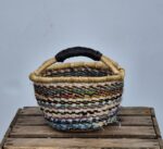 Bolga Rund kurv mini Ø 20 cm m. stofrester