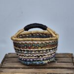 Bolga Rund kurv mini Ø 20 cm m. stofrester