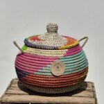 Senegal kurv Ndaa m. højt låg, Medium, "Flyvende tallerken"