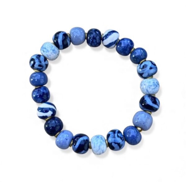 KAZURI armbånd – Blue and White - Billede 2
