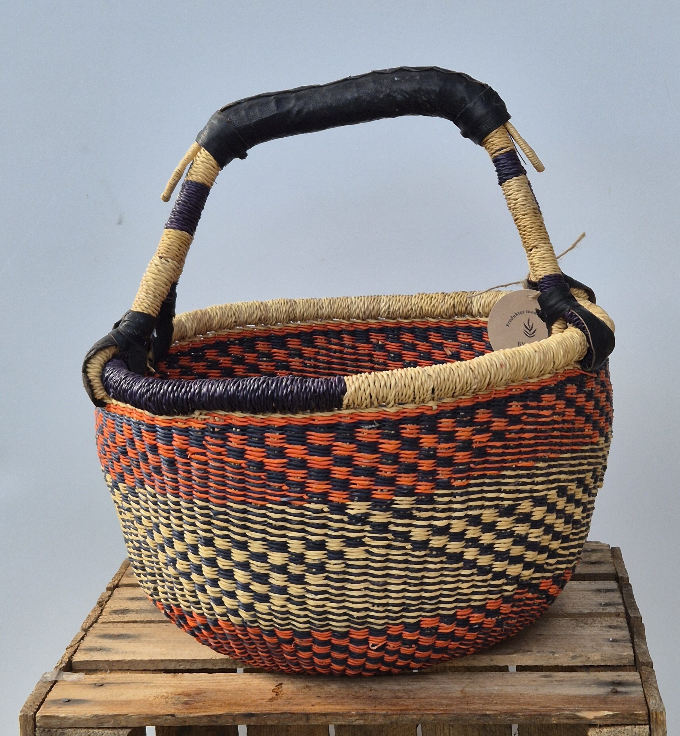 Bolga-traditionel-multi bol101 Bolga Rund kurv Ø 28 cm - Billede 1
